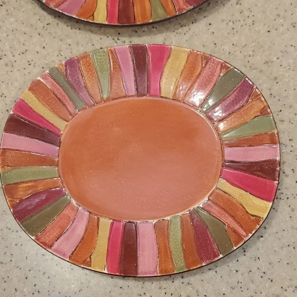 Pier One Wavy Stripe Plate Set of 2 Plates